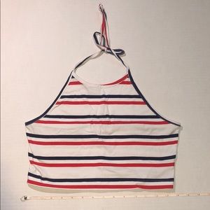 Stripped halter crop top